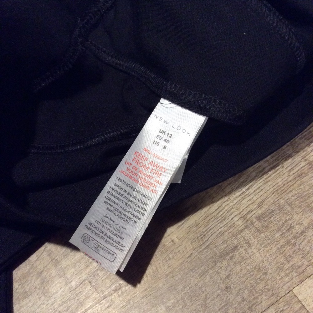 New Look size UK 12 NWT point Zip Black Leggings - Picture 6 of 6